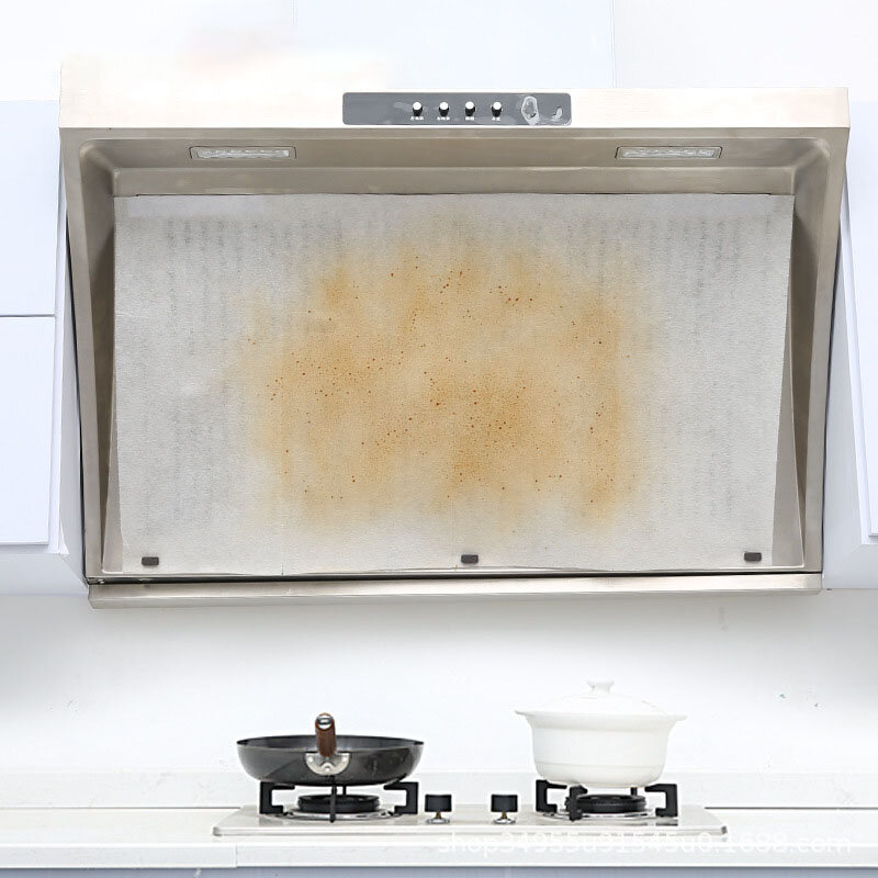Papel de filtro de campana extractora desechable, filtro de algodón no tejido a prueba de aceite, herramientas extractoras de ventilador de escape, 46cm x 5/10M