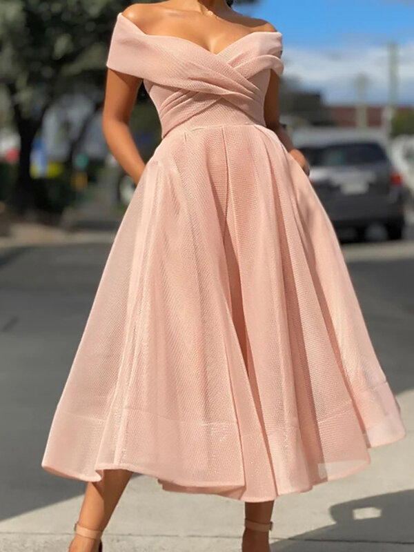 Женское платье с V-образным вырезом, летнее однотонное платье в стиле пэчворк на молнии, Модная элегантная уличная одежда принцессы