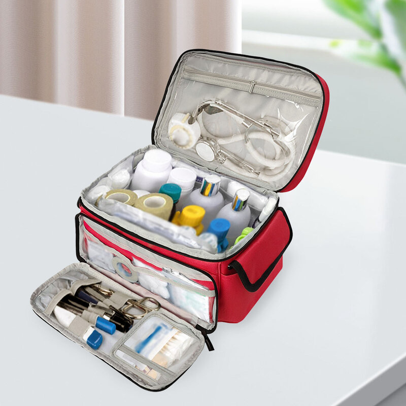 Tas penyimpanan medis tas kit pertolongan pertama perjalanan tas pertolongan pertama pengatur botol pil untuk perjalanan tempat kerja Mobil