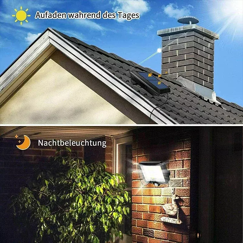 100/120/160COB Solar Split Wall Lamp 3 Mode Waterproof Motion Sensor Garden Street Lights Solar Lamp Garden Security Wall Light