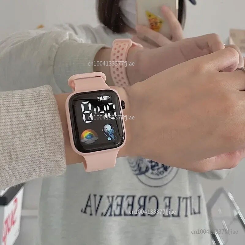 Zegarek dla dzieci LED Elektroniczny zegarek Modne zegarki sportowe dla dzieci Wodoodporne nastoletnie chłopcy Dziewczęta Lekkie zegarki na rękę Relojes