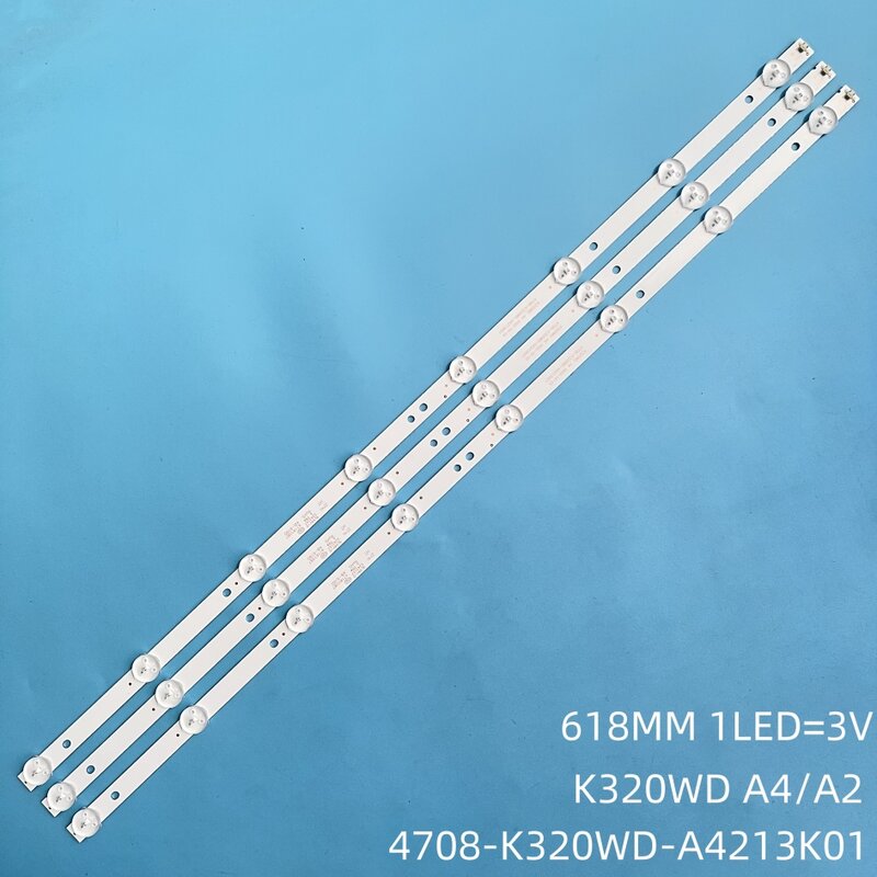 Tira de retroiluminação LED para K320WDR A1, 4708-K320WDR-A1213K04, 32PHS4001, 12
