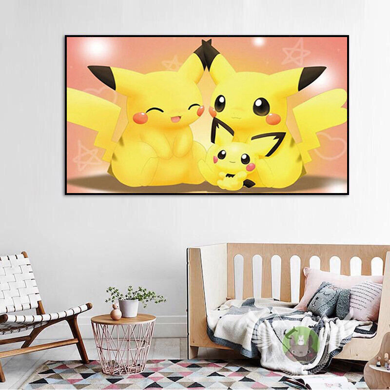 Pierres de forage de dessin animé Pikachu, 5D, famille complète, collage, décoration multi-taille, pack de matériel de bricolage