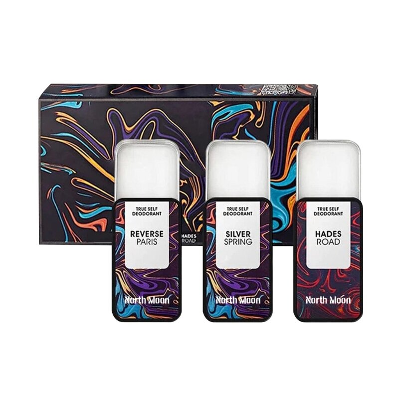 Q1QD 3Pcs Portable Solid Perfumes Set Fragrances Women Men Balm Natural Long Lasting Deodorant Body Antiperspirant