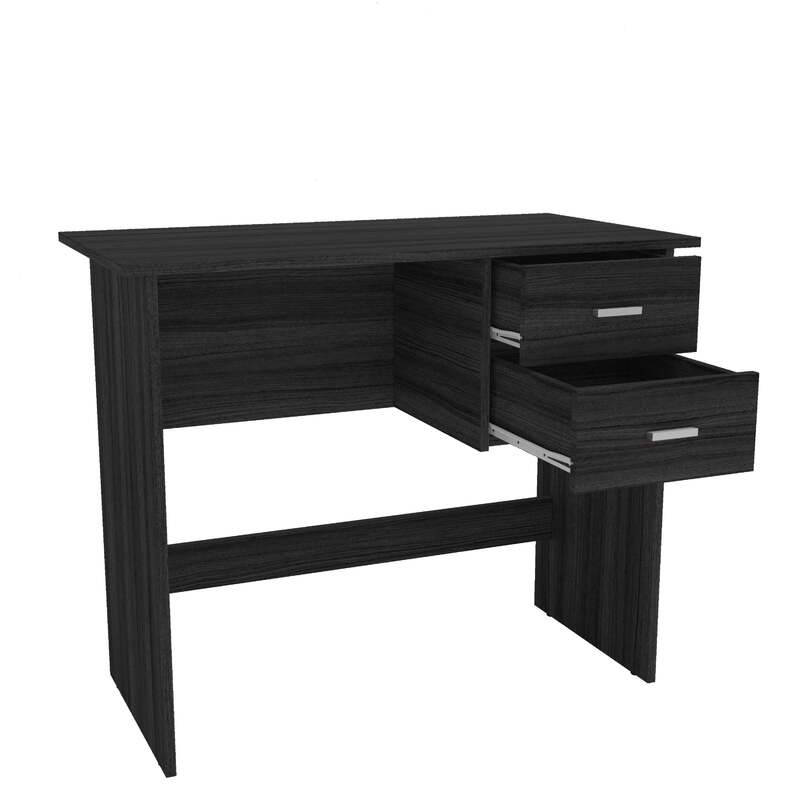 Polifurniture Budapest 35.5 in. Writing Desk with 2 Drawers, Espresso