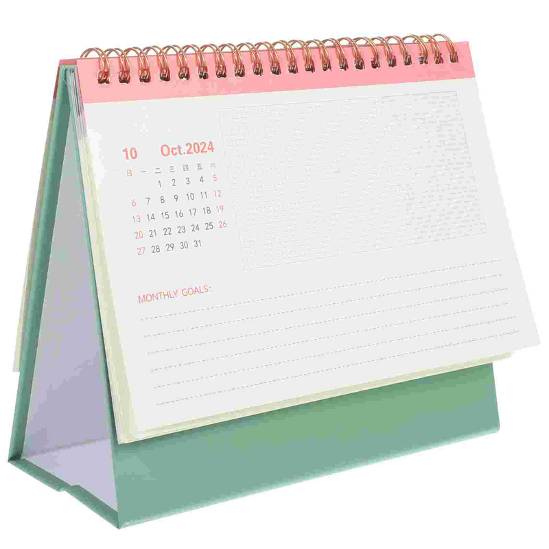 Calendário decorativo para mesa, pequeno planejador mensal, mini mesa de escritório, parede de programação, decorativo diário
