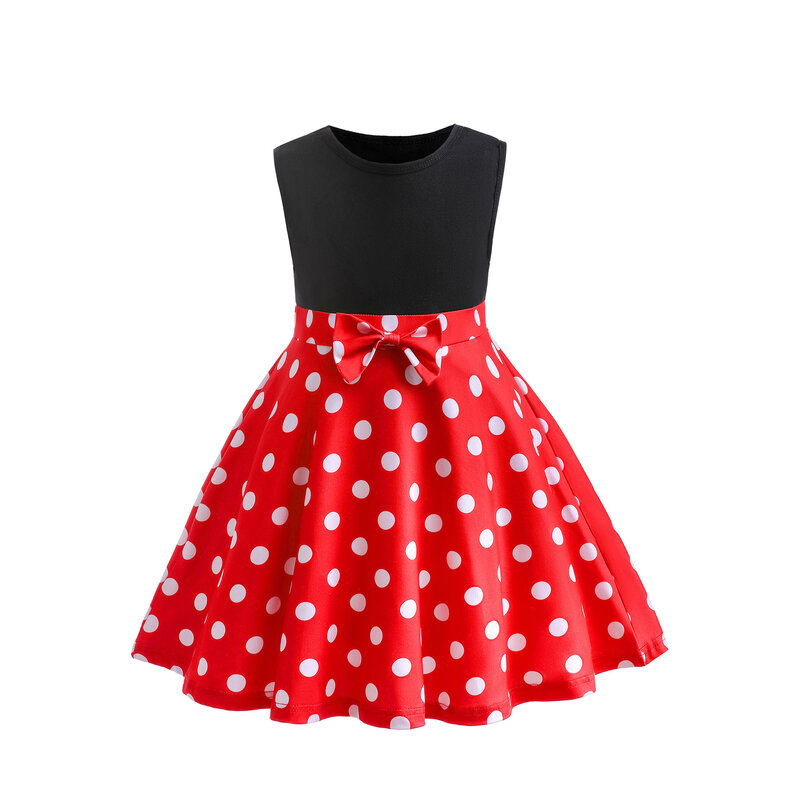 Disney Princess Girl sukienka lato bez rękawów syrenka Ariel roszpunka codzienna przedsionka Minnie Mouse ubrania dla dzieci zamrożone