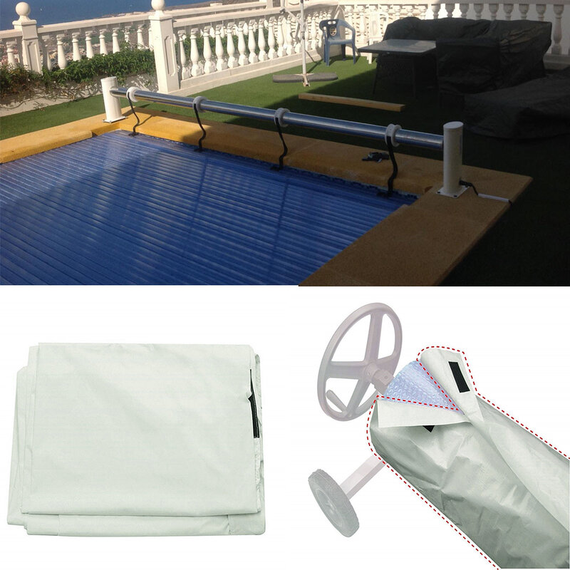 Piscina Sun-Screen Cover, Cobertor Solar, Carretel, Exterior, Dustproof, Impermeável, UV Protetor, Natação Ferramentas