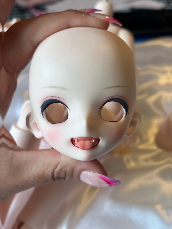 Nowy 1/4 BJD sd lalka uśmiechnięty chłopiec wystaje z języka i pokazuje zęby materiał żywiczny Anime urocza dziewczyna Makeup DIY zabawki