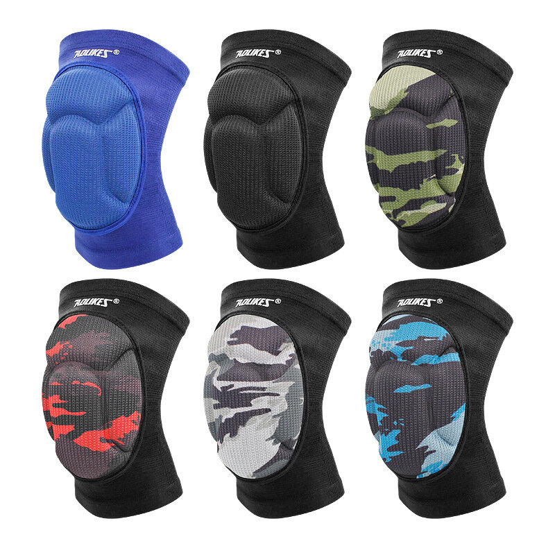 2Pcs Protective Thick Sponge Knee Pads High Elastic Non-Slip Basketball Volleyball Outdoor Knee Sleeves Knee-joint Leg Sleeve