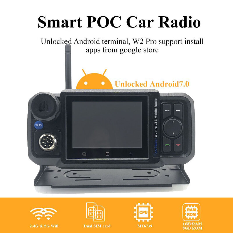 ANYSECU 4G-W2Pro 4G Radio di rete N61 Android 7.0 LTE WCDMA GSM WIFI PTT telefono cellulare funziona con Real-ptt Zello