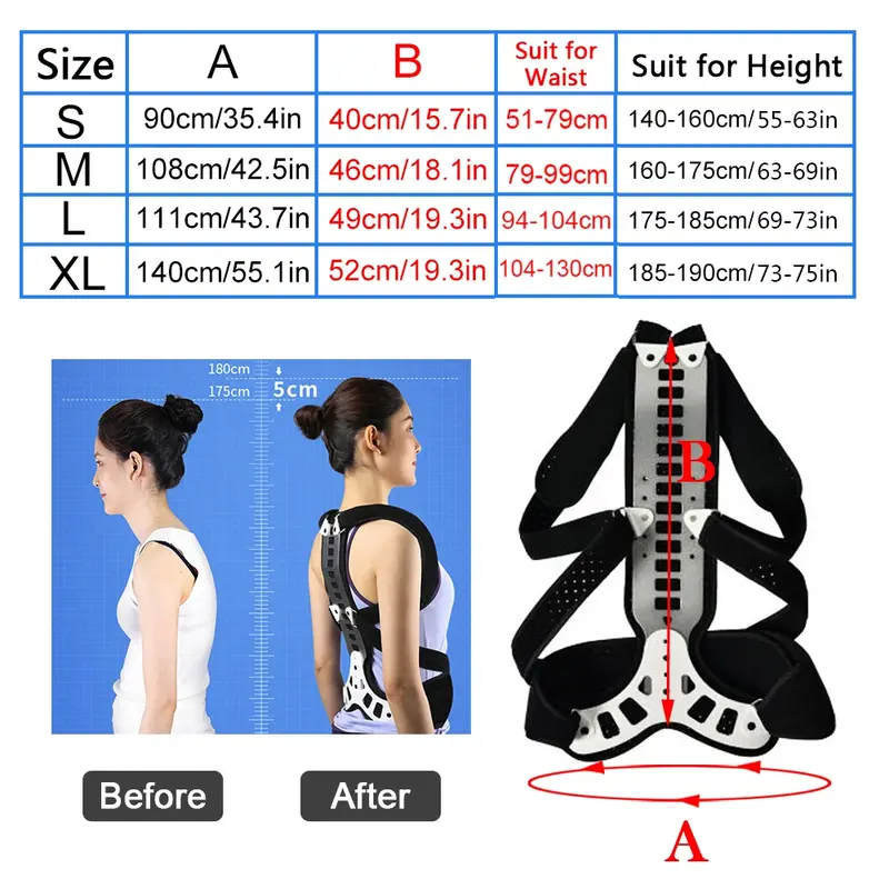 Back Posture Corrector Shoulder Waist Spine Support Brace Belt for Adult Students Humpback Standing Sitting Posture Body Shaper