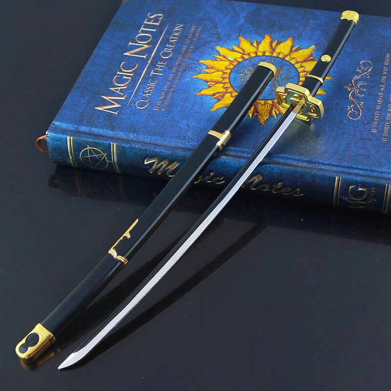 26cm jednoczęściowy miecz Zoro japoński katany zabawkowy nóż nieobcięty zabawkowy miecz Cosplay Anime Katana Model broni dla chłopca zabawka zabawka