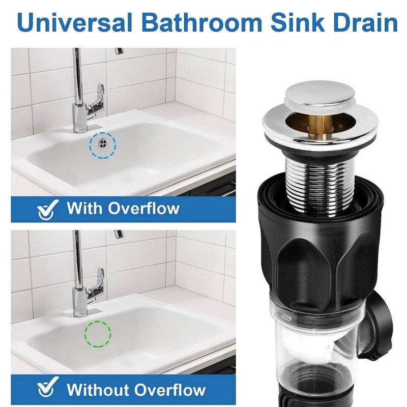 Flip Top Kitchen Sink Drain Pipe, Filtro Desodorante Stretchable, Pipeline Flexível, Lavatório do banheiro, Acessórios Anti Bloqueio