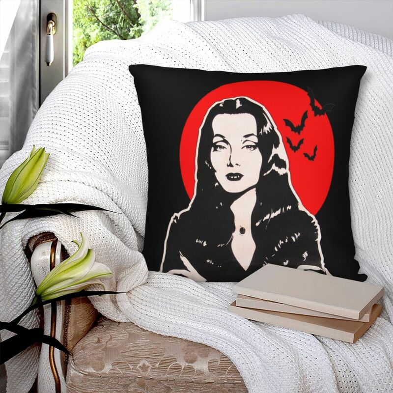 Morticia Addams kwadratowa poszewka na poduszkę, pościel poliestrowa, aksamitny wzór, dekoracje na zamek, poszewka na poduszkę, poduszka podróżna