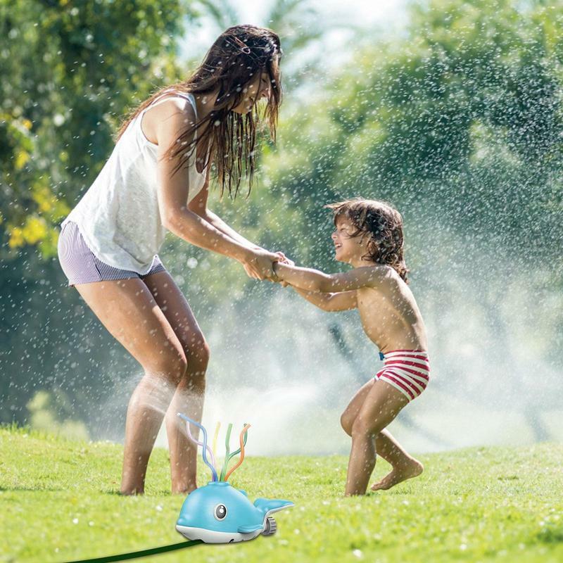 Dolphin Water Sprinkler With 6 Wiggle Tubes Summer Outdoor Fun Sports Spinning Sprinklers Backyard Spray Water Toys For Kids