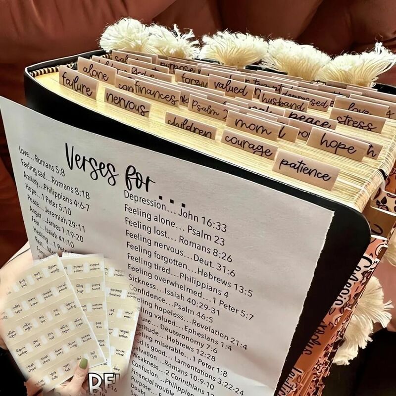 Prayer Bible Tabs Large Font Bible Index Tabs for Reading Bible Study Supplies Easy Navigation Bible Bookmark Gift for Christian