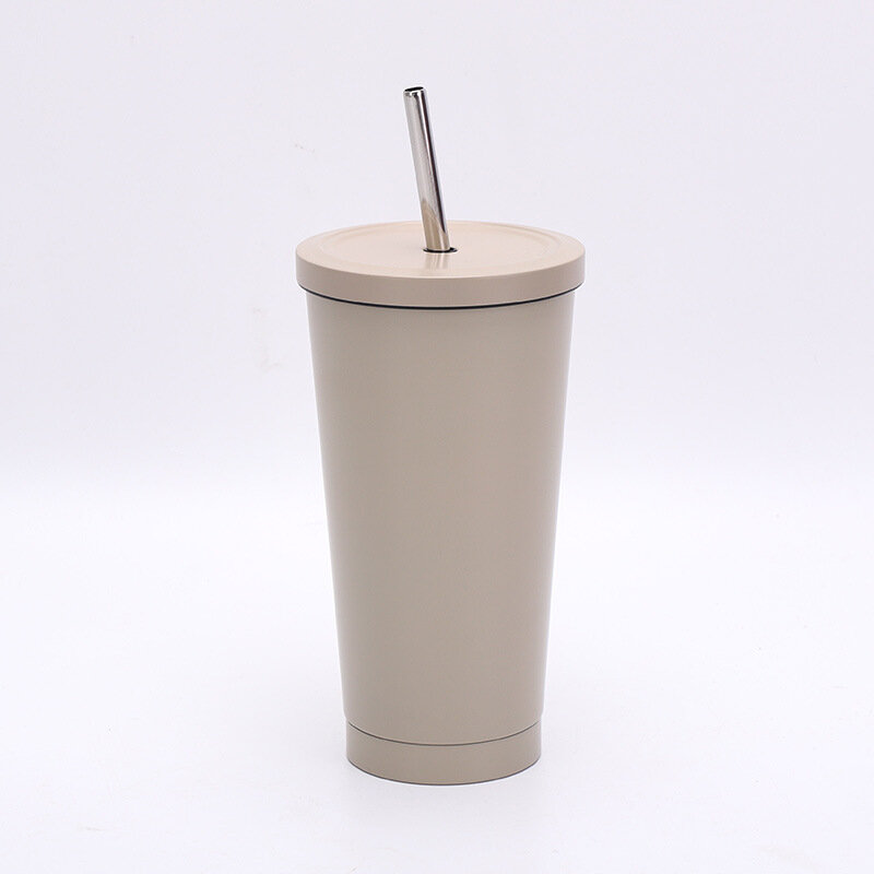 304 스테인레스 스틸 단열 컵, 미적 가치 높은 데스크탑 빨대 컵, 학생 커플 선물 컵