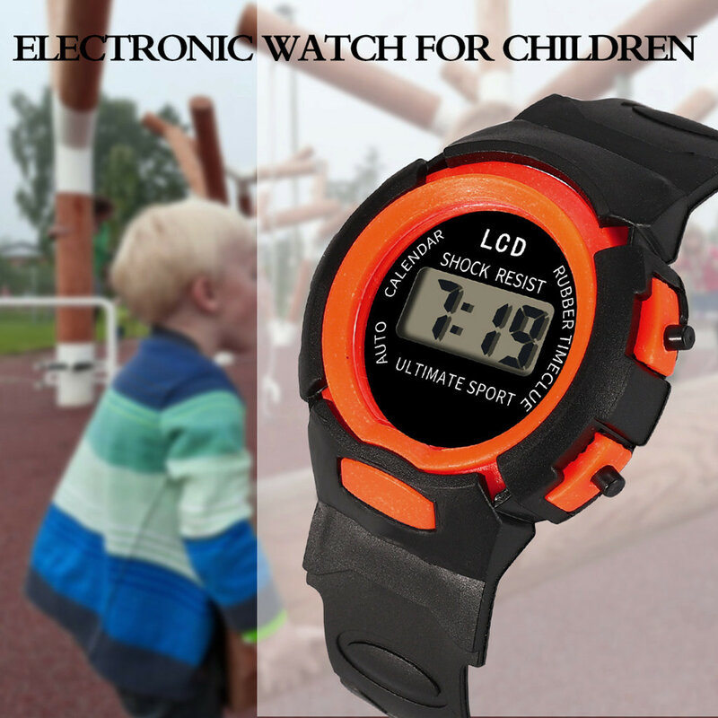 Часы наручные детские цифровые, спортивные светодиодные электронные водонепроницаемые брендовые студенческие цветные цифровые уличные