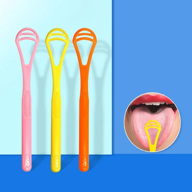 1 pz morbido Silicone strumento per la pulizia della lingua spazzola per la pulizia della lingua massaggio lingua raschietto strumento per la cura della salute orale