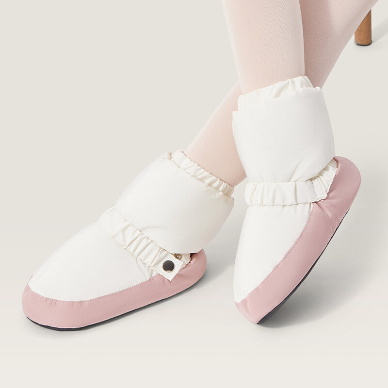 Chaussures de ballet coordonnantes pour femmes, chaussons chauds, bottes de danse, bottes d'entraînement, National, hiver