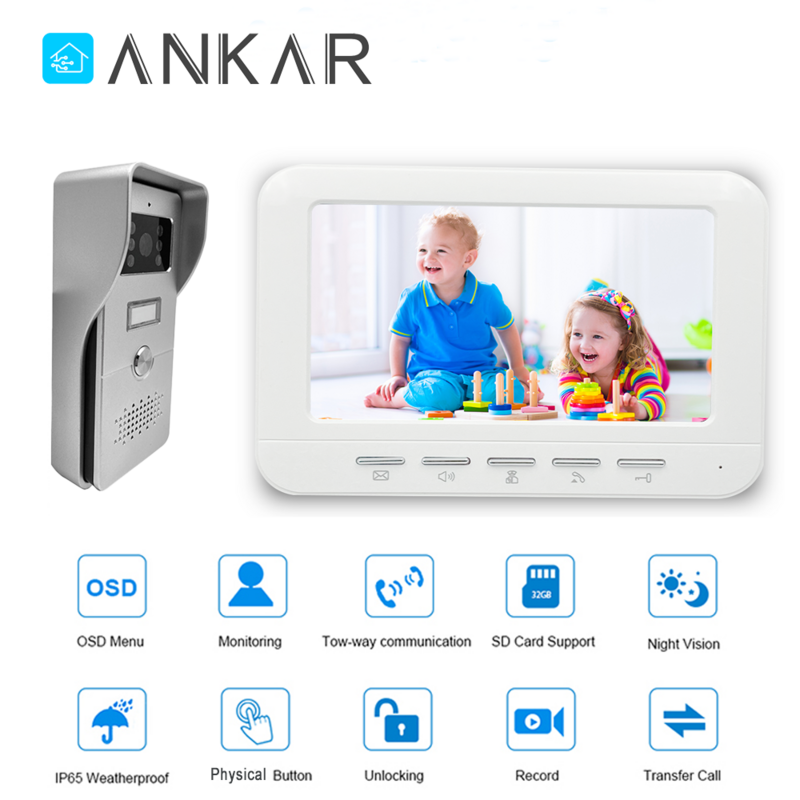Видеодомофон Ankartech, 4-проводной, универсальный, с дистанционным управлением