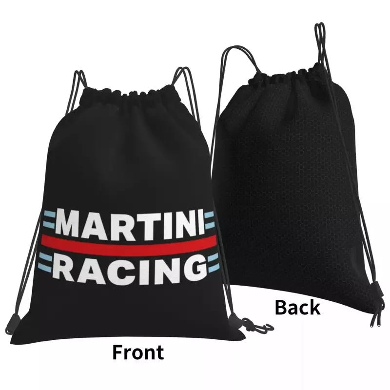 Plecaki wyścigowe Martini modne przenośne torby ze sznurkiem sznurkiem kieszonkowa torba sportowa torby na książki do szkoły podróży
