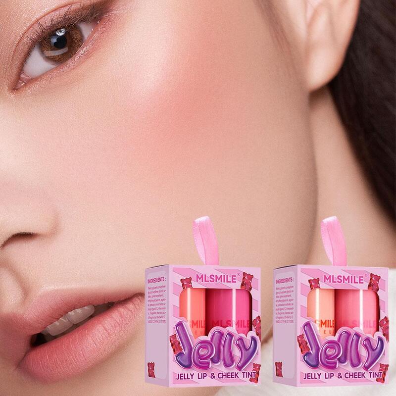 Grape Jelly Blush Lipstick Red Tint Lip and Cheek Dual-use Cheek Cream Blusher Rouge Waterproof Lasting Color Lip Balm Long S7H3