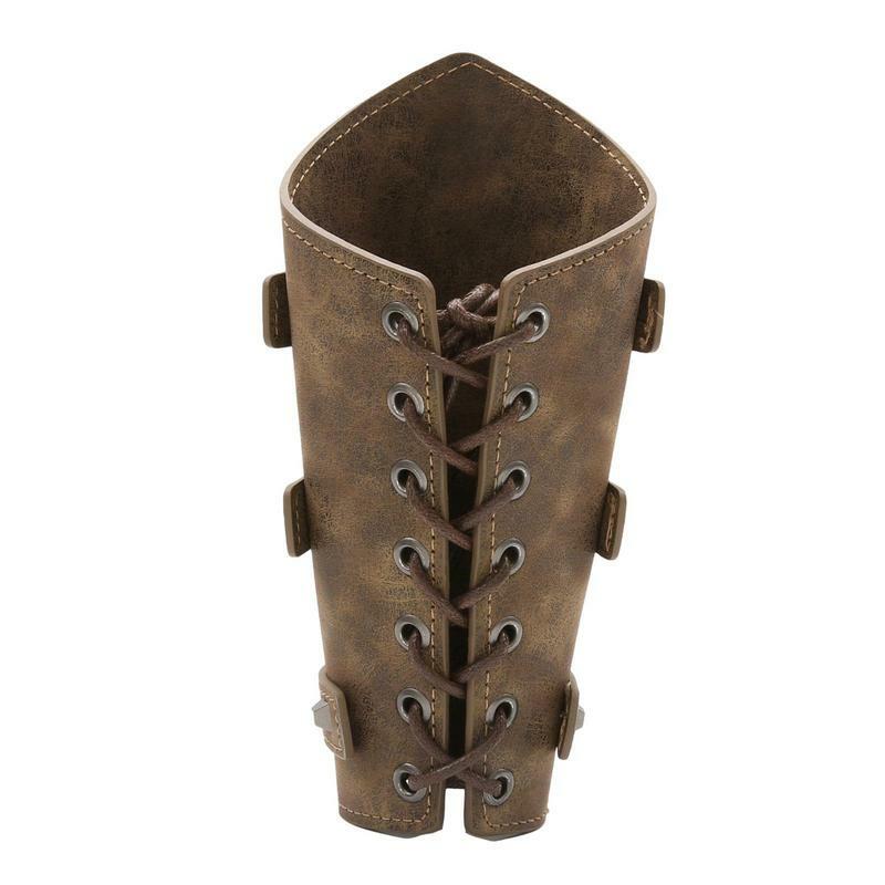 Punk Arm Wristband Guards Gauntlet Bracers Cosplay Artificial Leather Wristband Armor Cuff Medieval Arm Bracers Steampunk Arm