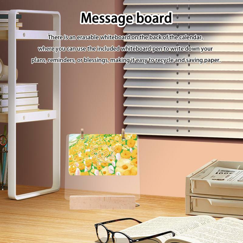 Acrílico transparente calendário luminoso Note Board, apagável Ins Message Board, Prompt de Memo doméstico, pequeno abajur