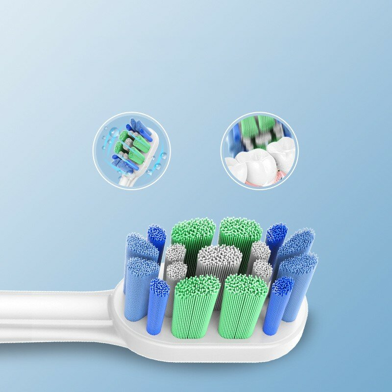 Escova de dentes elétrica substituição cabeças Dupont cerdas bicos, dente escova cabeça para Philips HX3, 6, 9 série, 4 pcs por pacote