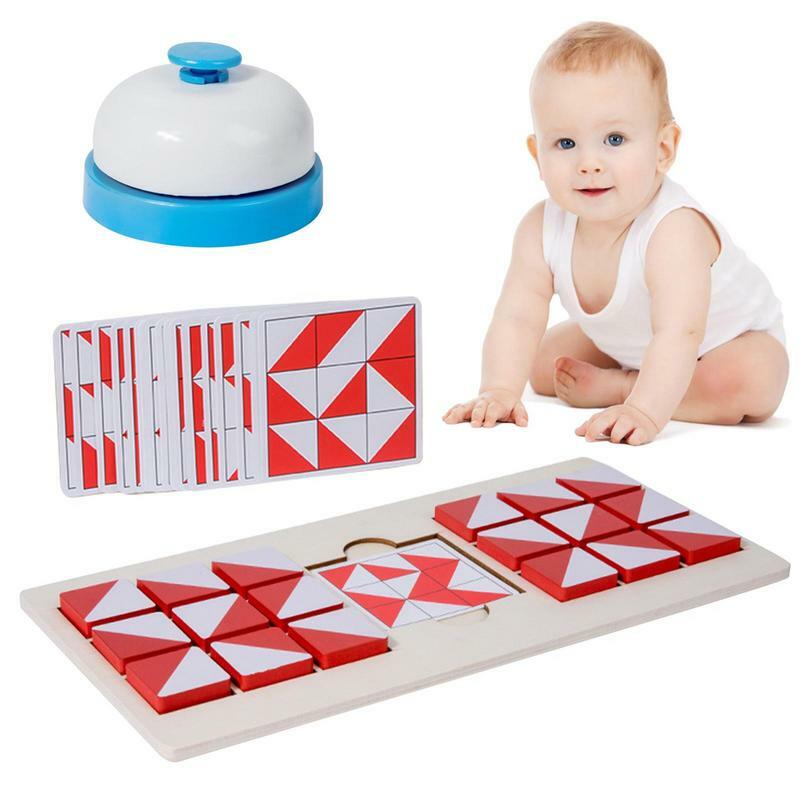 Montessori mainan Puzzle balita, mainan Puzzle kayu papan blok edukasi Puzzle kayu