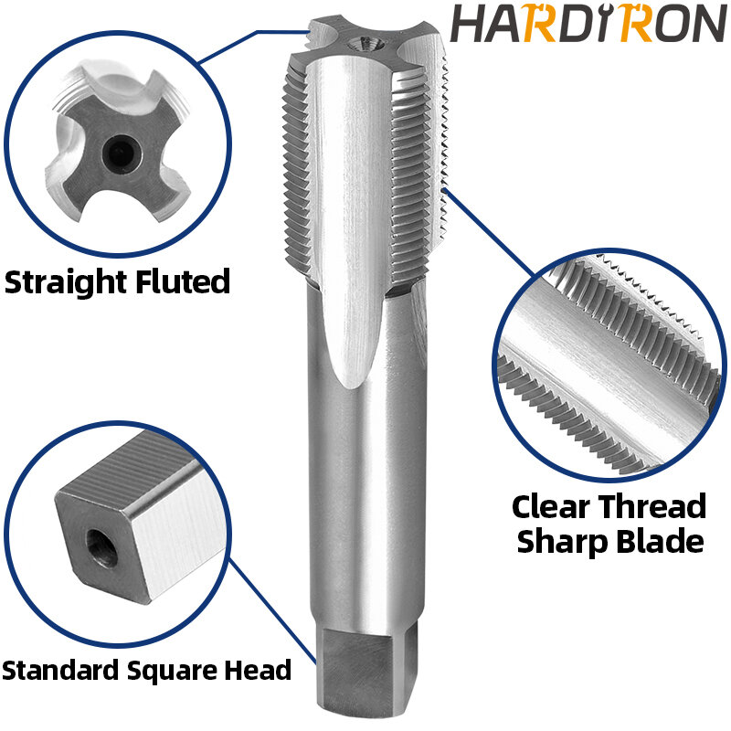 Набор кранов и штампов для правой руки Hardiron M28 X 0,75, кран для машинной резьбы M28 x 0,75 и круглый штамп