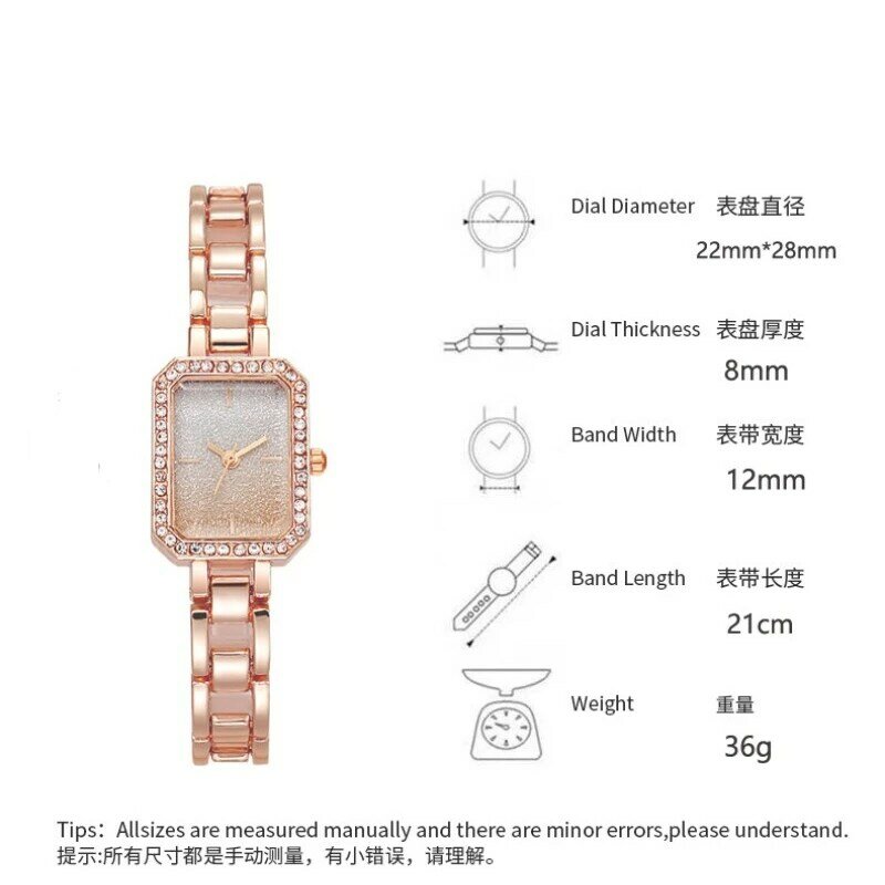 Luksusowe zegarki damskie marki modne sukienki kwadratowy kryształ minimalistyczny Design damski zegarek kwarcowy zegar ze stali nierdzewnej z motywem szkieletu