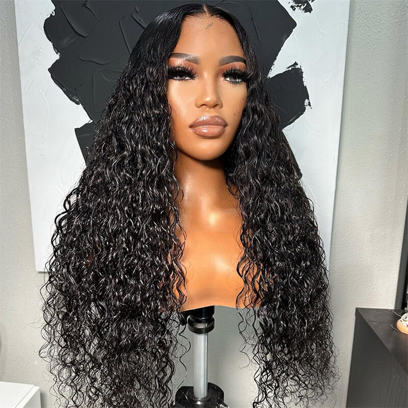 Long Soft 26“Natural Black Kinky Curly180Density Deep Lace Front Wig For Women BabyHair Glueless Preplucked Heat Resistant Daily