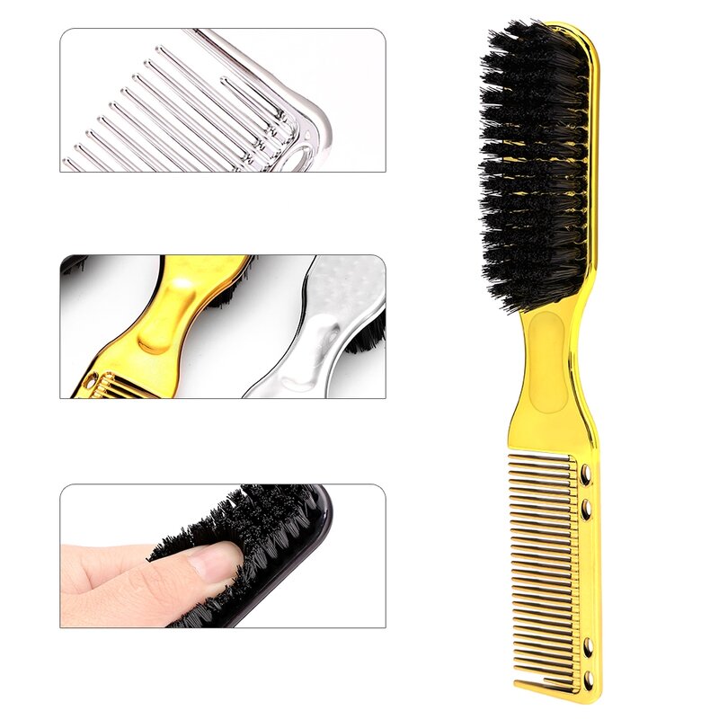 Escova de barba para homens, escova macia para limpeza do cabelo, penteado para barbeiro óleo vintage, bigode ferramentas de beleza, 2 em 1
