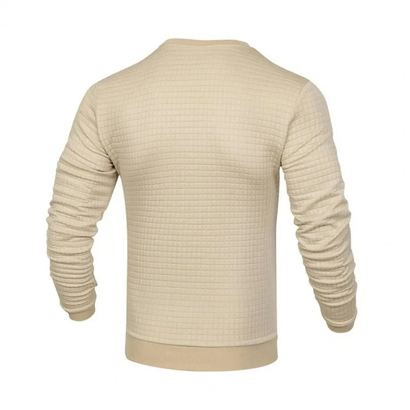 Camiseta solta com decote em o masculino, manga comprida, monocromática, casual, outono, inverno