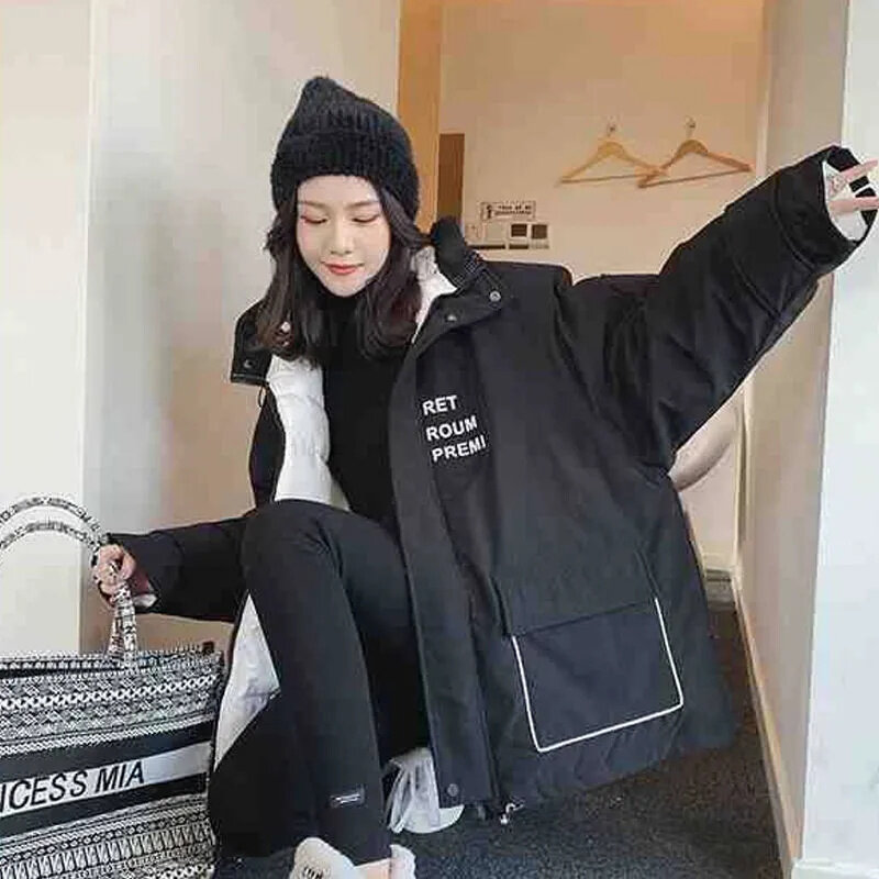 Хлопковая куртка средней длины, новая Корейская версия, хлопковая куртка, зимняя куртка, зимняя женская короткая хлопковая куртка для поездок