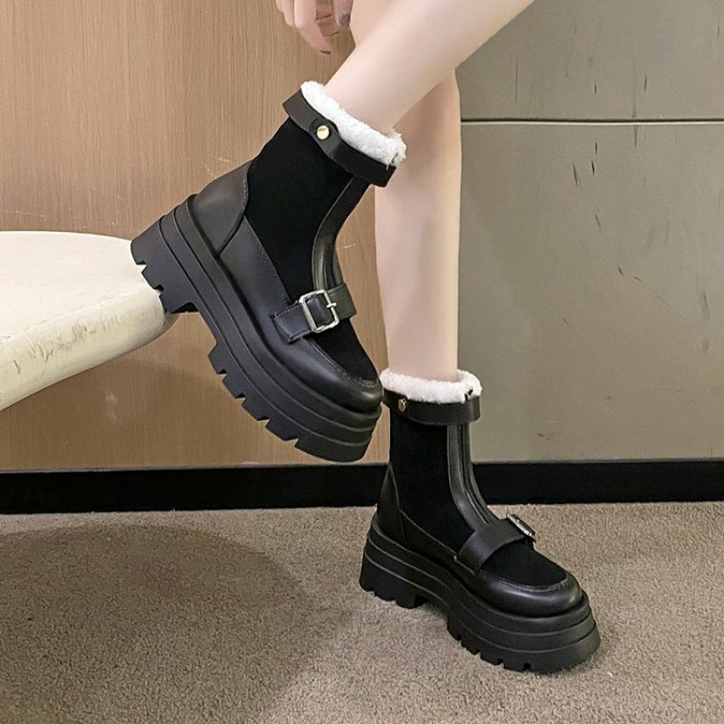 Zimowe wodoodporne śniegowce dla kobiet nowe ciepła, krótka pluszowe buty platformy damskie seksowne botki za kostkę bawełniane buty damskie Outdoor