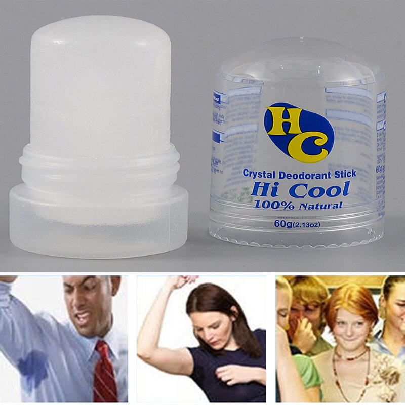 Desodorante antitranspirante 100% Natural, palo antitranspirante de cristal de alumbre, eliminación de axilas, 60g