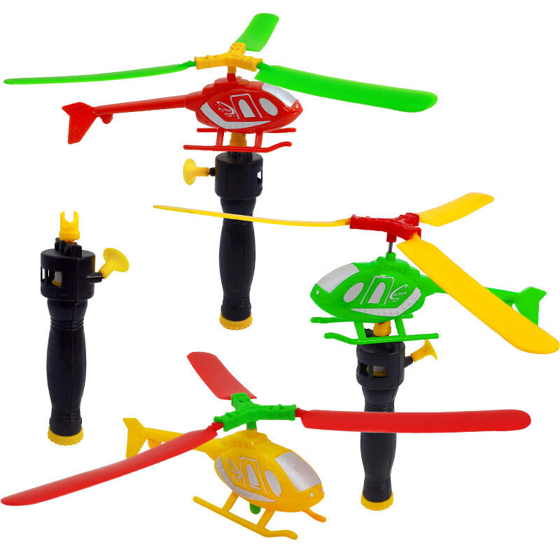 Mango de juego clásico para exteriores, helicóptero de línea de tracción, cuerda de extracción, avión pequeño, juguetes educativos interactivos, regalo para niños