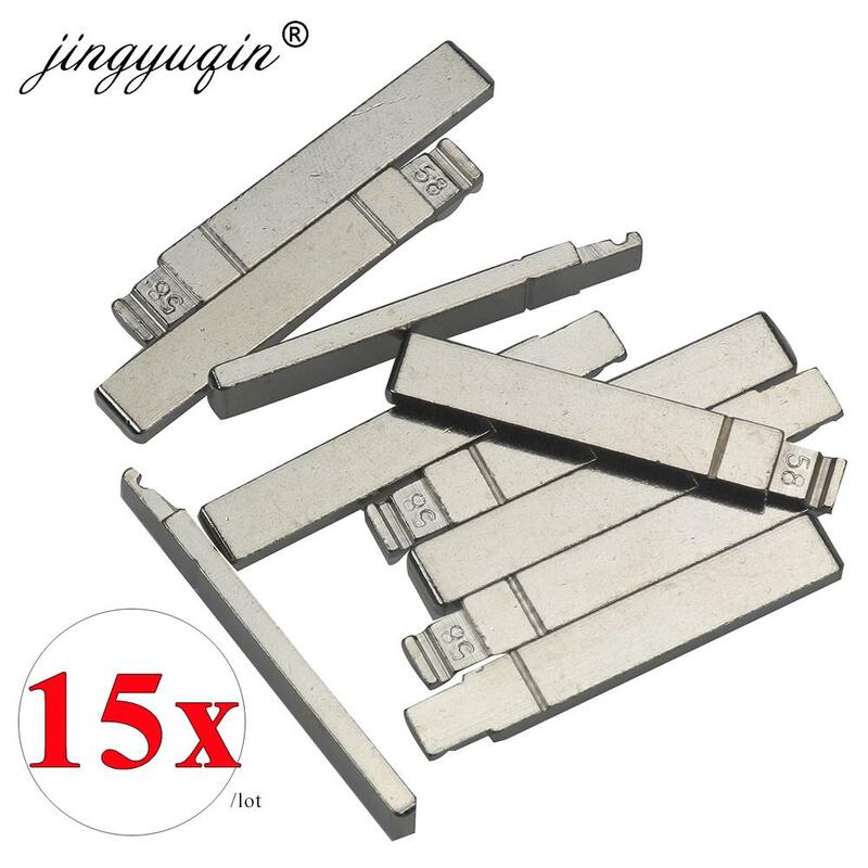 Jingyuqin 15ชิ้น/ล็อต NO.58รถ Remote Key Blade สำหรับ Citroen Peugeot พลิกพับกุญแจเปล่าไม่มีร่องเปลี่ยน