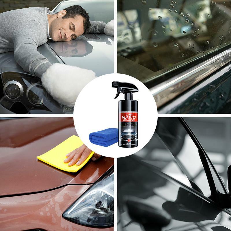 Nano Spray de revestimento automotivo, cera cerâmica, ação rápida, spray de polimento, reparo de arranhões finos, anti sujeira, 500ml