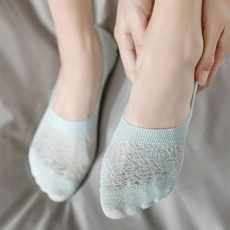 Милые женские сетчатые короткие носки с открытым носком, летние женские Чулочно-носочные изделия, носки-тапочки, кружевные носки