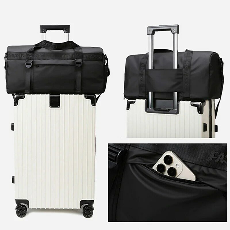Travel Bag Sports Handbag, Duffel Bags de grande capacidade, impermeável Yoga Fitness, Multifunction Shoe Pocket, Seque Wet Separação, Y25A