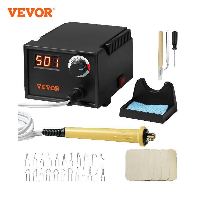 VEVOR Wood Burning Tool Kit 200/250~700°C Adjustable Temperature Woodburning Pyrography Pen Machine with  23PC Wire Tips
