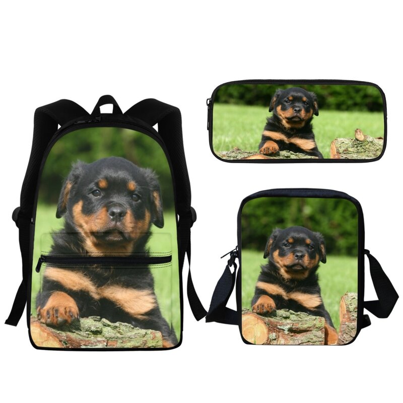 Personalized Rottweiler Design Fashion School Bag Boys Girls Students School High Quality Backpack Satchel Bag Learning Tools
