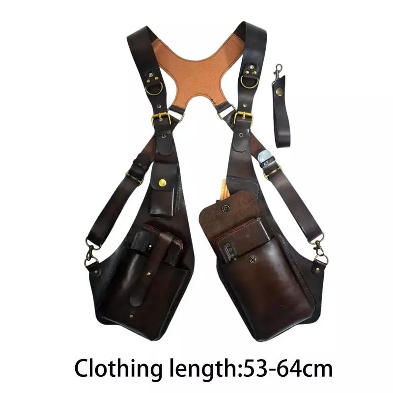 2024 New European and American Retro Shoulder Harness Bag Case Wallet Underarm Bag Steampunk for Bike Motorcycle brown bolso sac