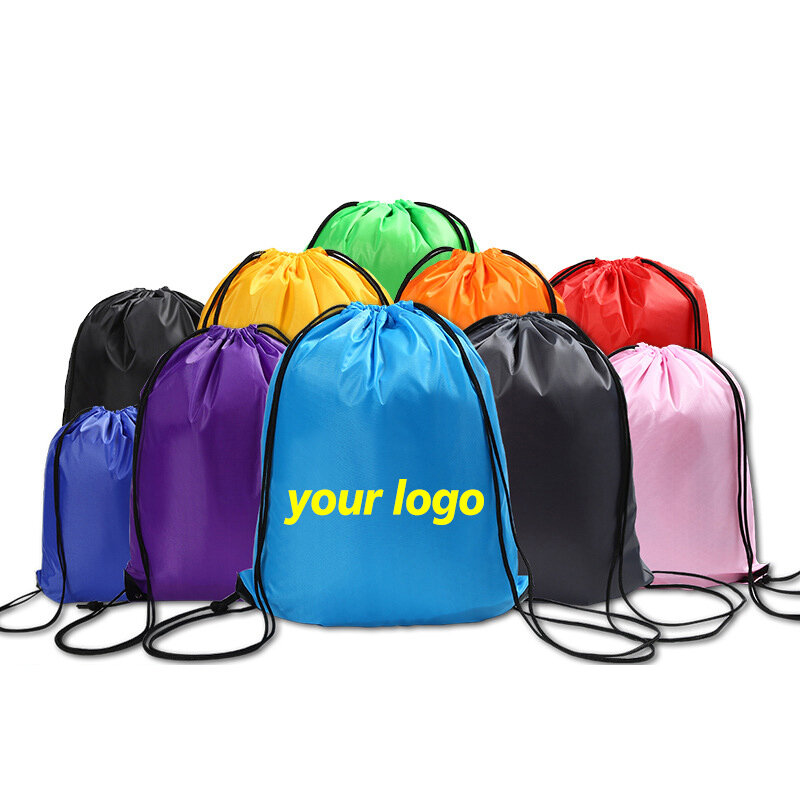 Personal Customize Women Drawstring Bag Child Custom Your Pictures Book Bag DIY School Bags Shoe Pocket Backpack With Print Logo