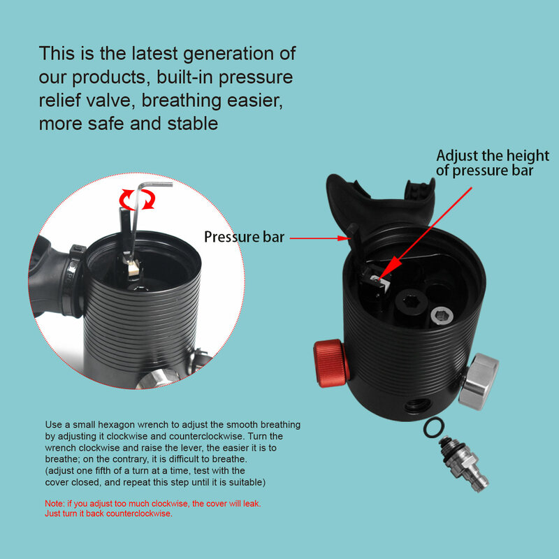 DEDEPU-tanque de buceo mejorado, válvula de respiración de presión constante, equipo de cilindro de oxígeno para buceo